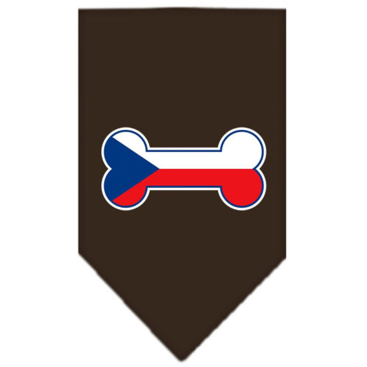 Mirage Pet Products Bone Flag Czech Republic Screen Print Bandana for Pets, Small, Cocoa