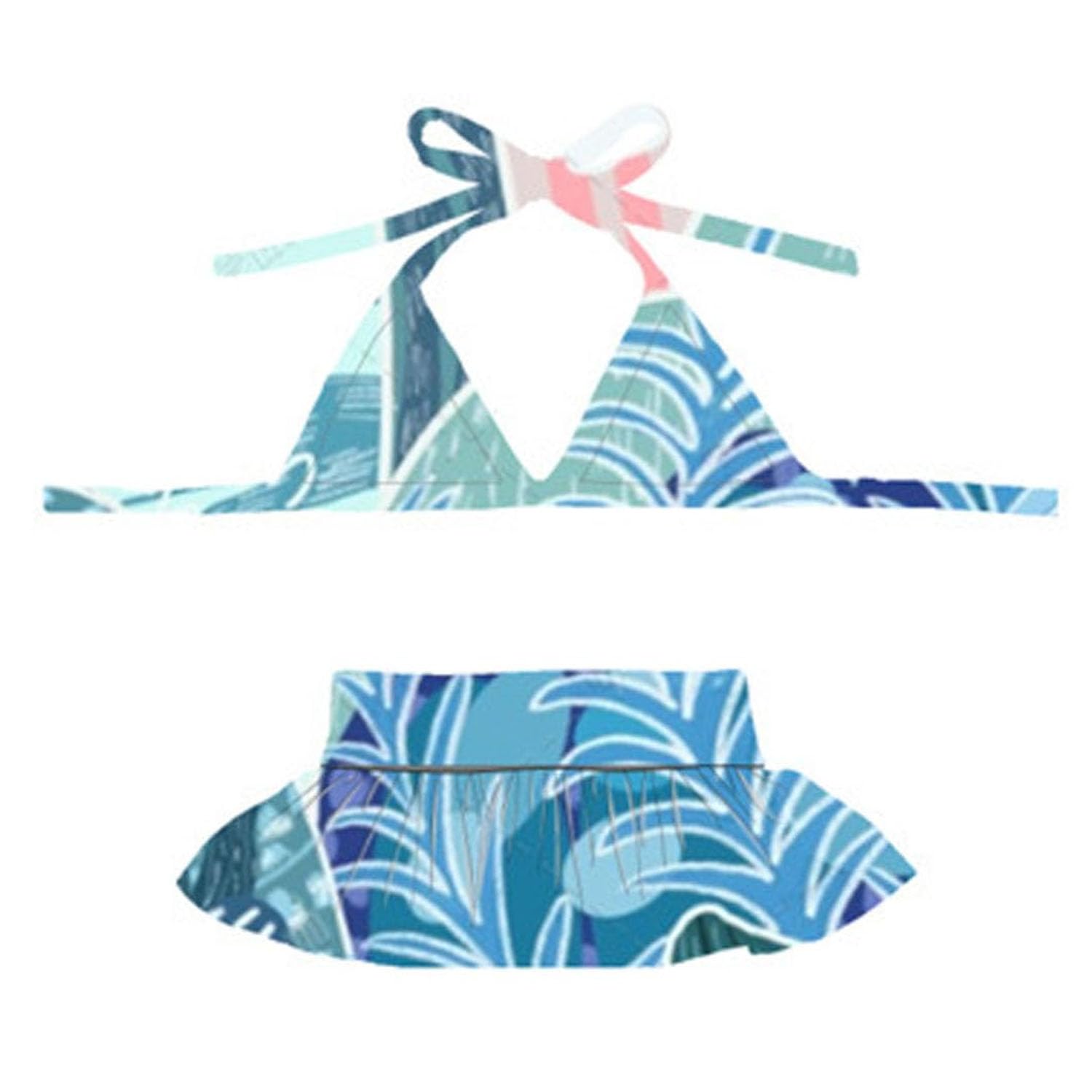 Dog Bikini Swimsuit Summer Puppy Bathing Dress Beach Clothes Cat Costume For Puppy Dog Cat (M,Waterweeds)