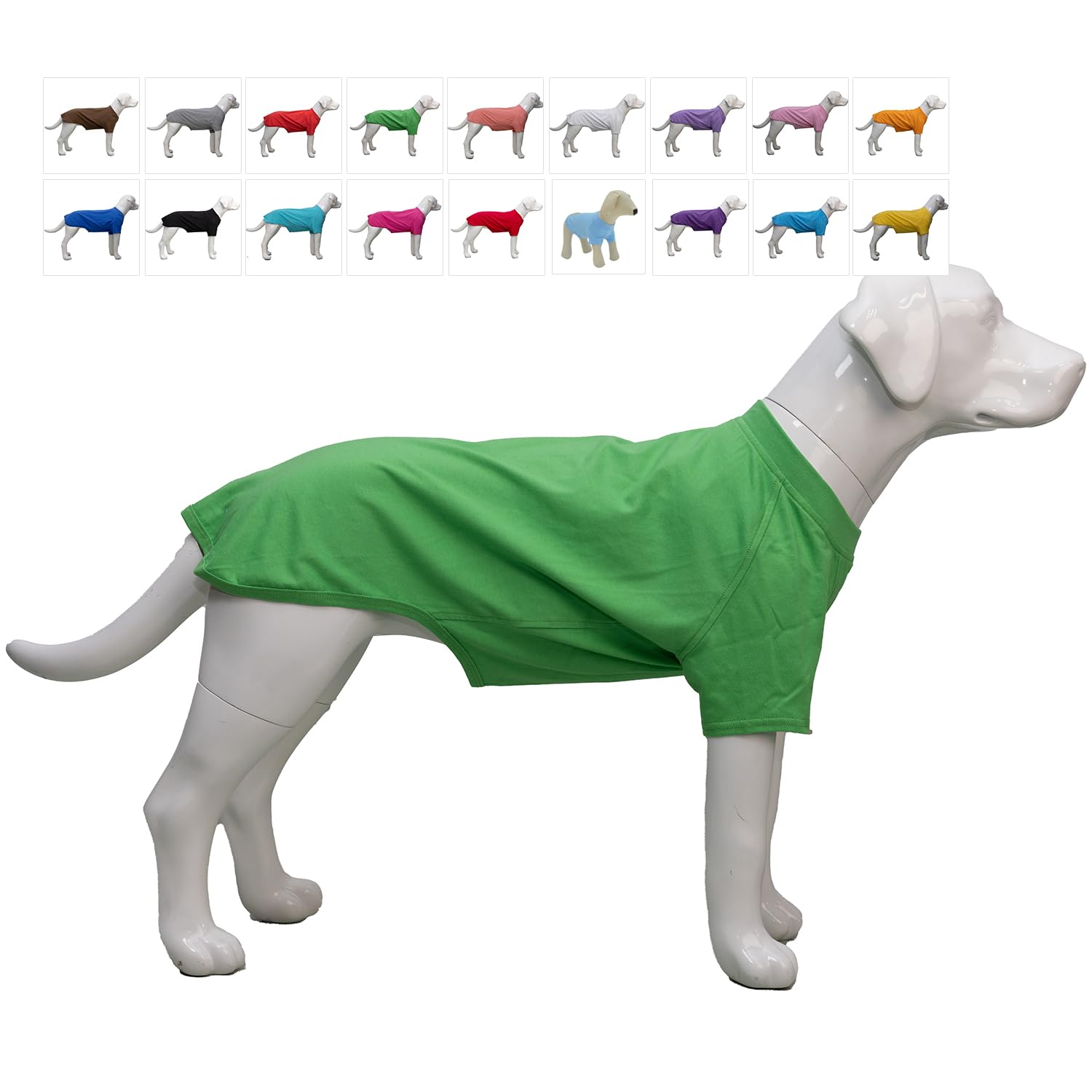 Lovelonglong Pet Clothing Dog Costumes Basic Blank T-Shirt Tee Shirts for Small Dogs Green L
