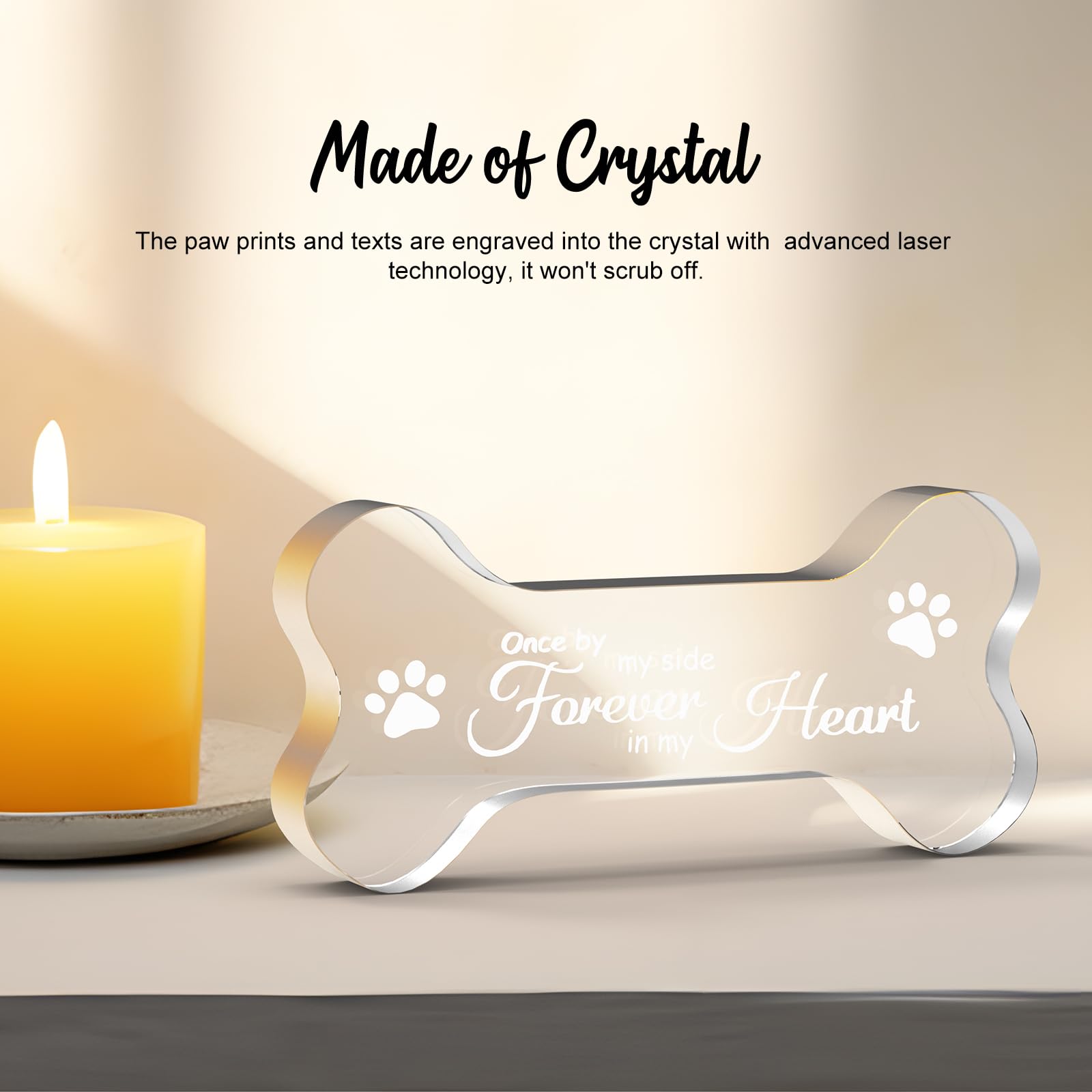 Crystal Glass Dog Memorial Gifts For Loss Of Dog, Pet Memorial Gift For Dogs, Loss Of Dog Sympathy Gift For Dog Owner, Pet Berea