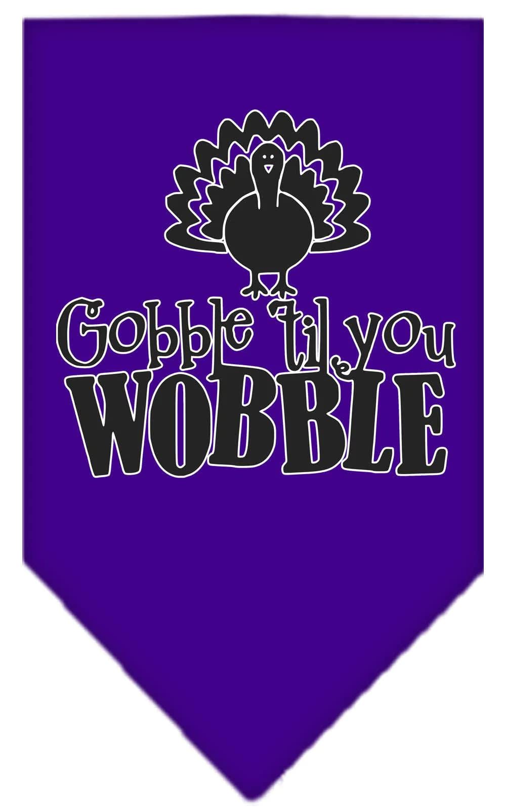 Mirage Pet Product Gobble til You Wobble Screen Print Bandana Purple Large
