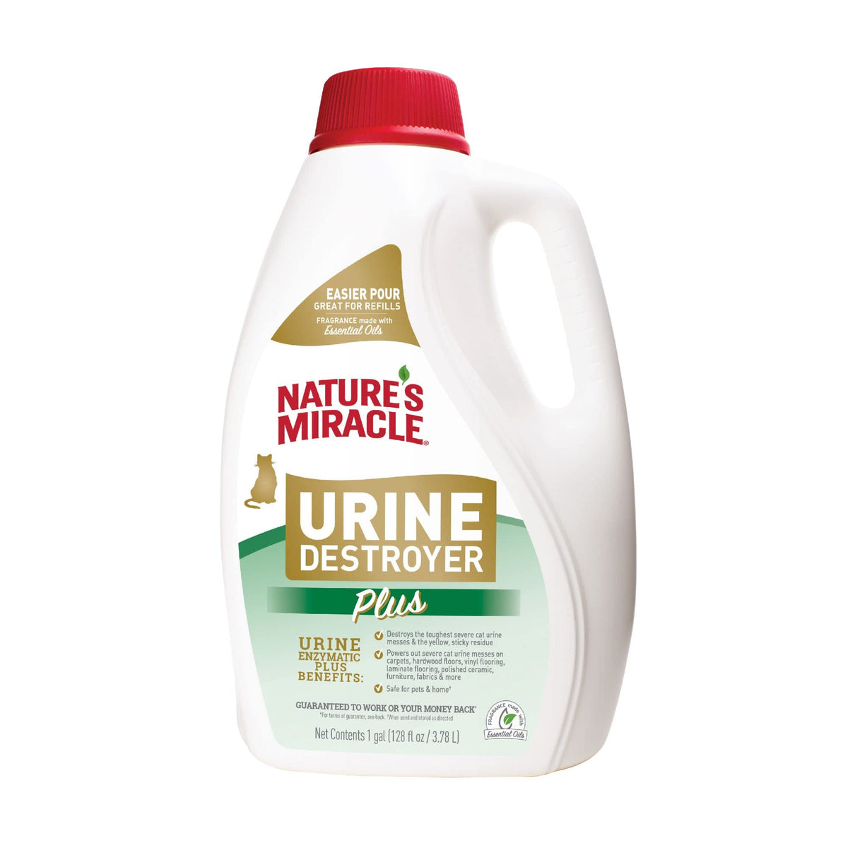 Nature'S Miracle Urine Destroyer Plus For Cats, Enzymatic Formula For Severe Cat Urine Stains, 1 Gal