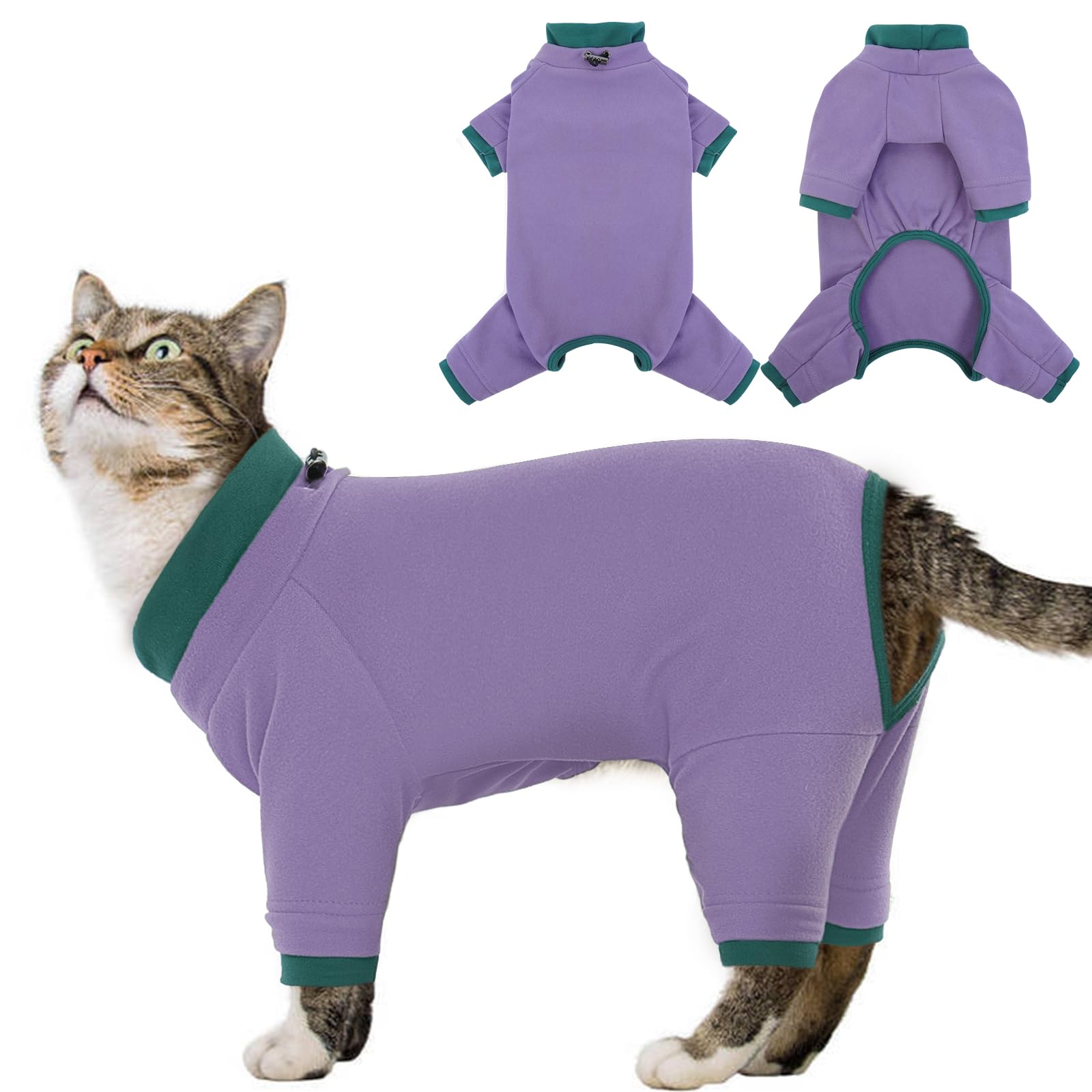Sticky Cat Clothes Stretchy, Sphynx Hairless Sweater & Pajamas For Cats Only, Soft Cat Onesie For Cats After Surgery Female Male