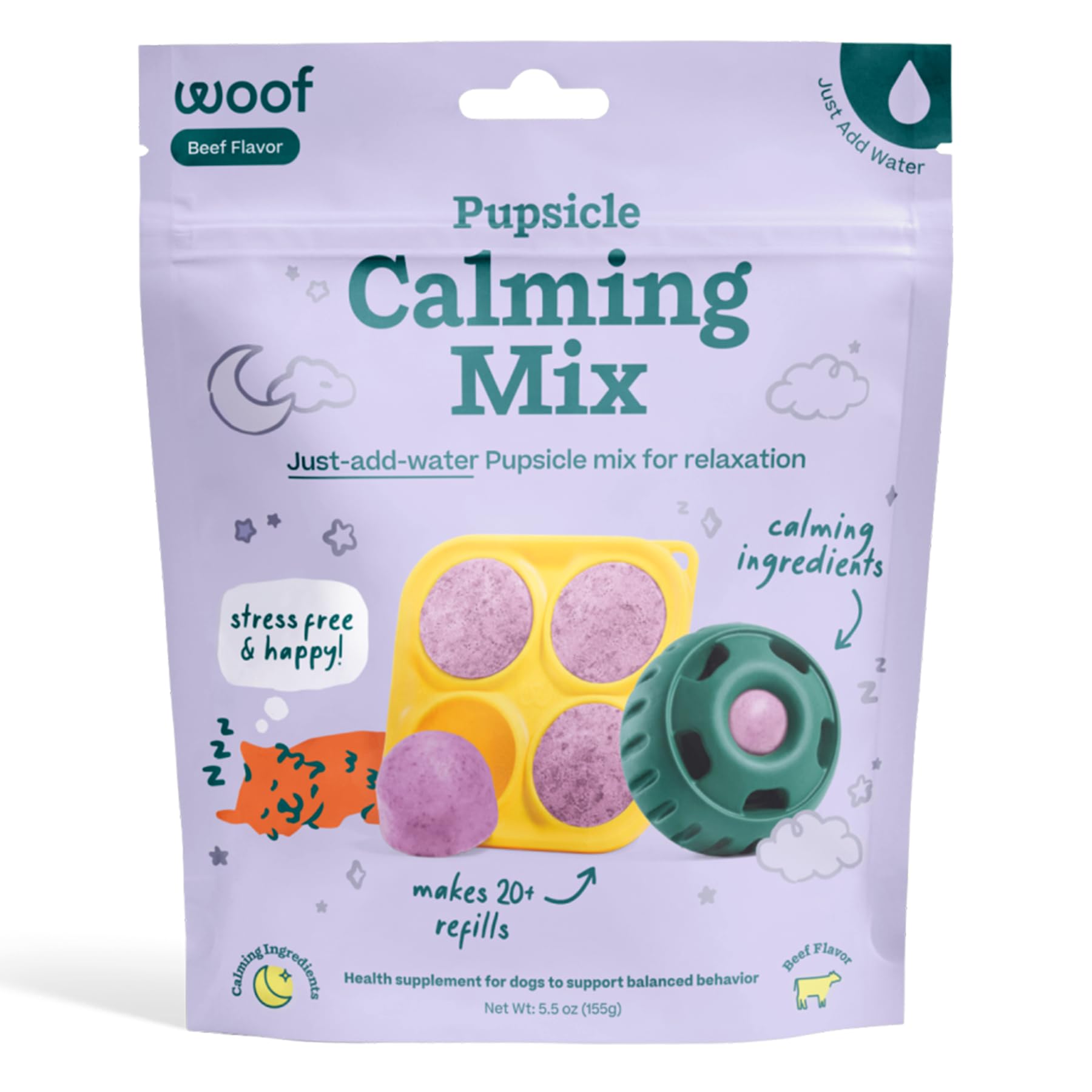 WOOF Dog Pupsicle Mix - Easy-to-Make DIY Pupsicle Refills - Tasty, Healthy Pupsicle Mix - Wholesome Ingredients - Long-Lasting -