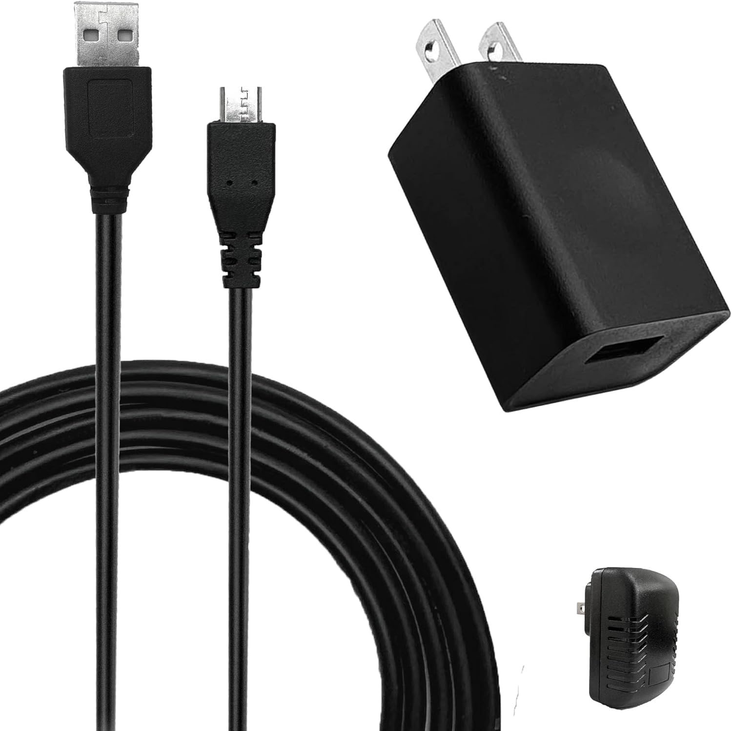 Koller Products 5V1A Power Adapters, USB-A to Micro USB Cable & Wall Charger Compatible Aquarium LED Lights, Android (Product Sh