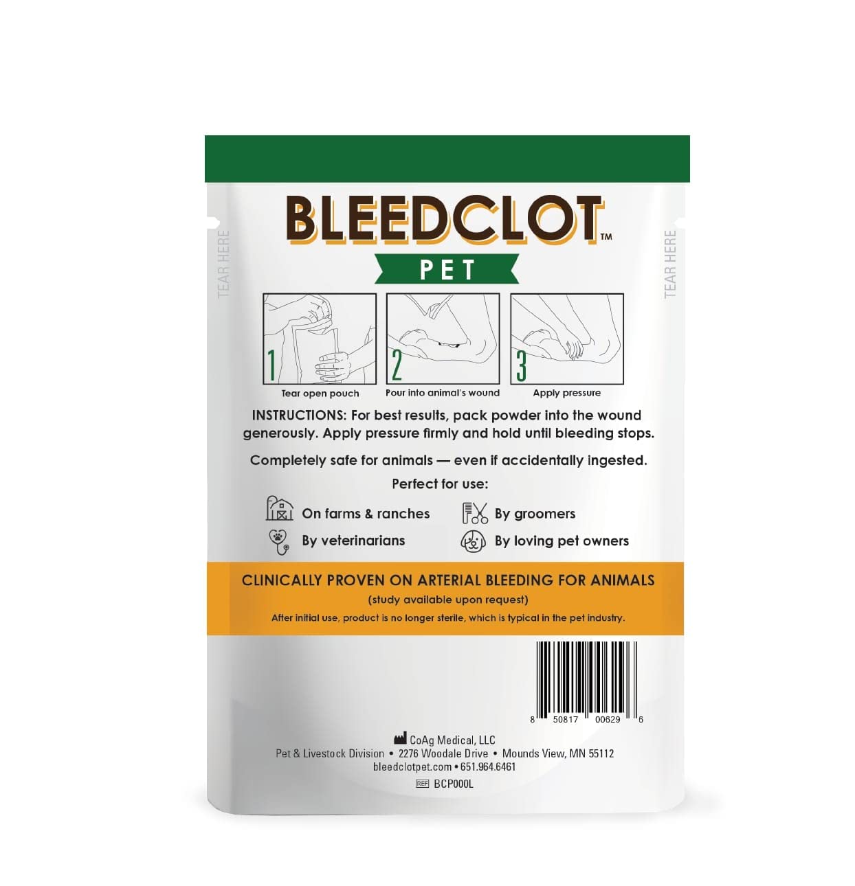 BleedClot Pet FirstAid Blood Clotting Powder | Stop Bleeding on All Animals Guaranteed | Minor Cuts to Arterial Bleeding | from