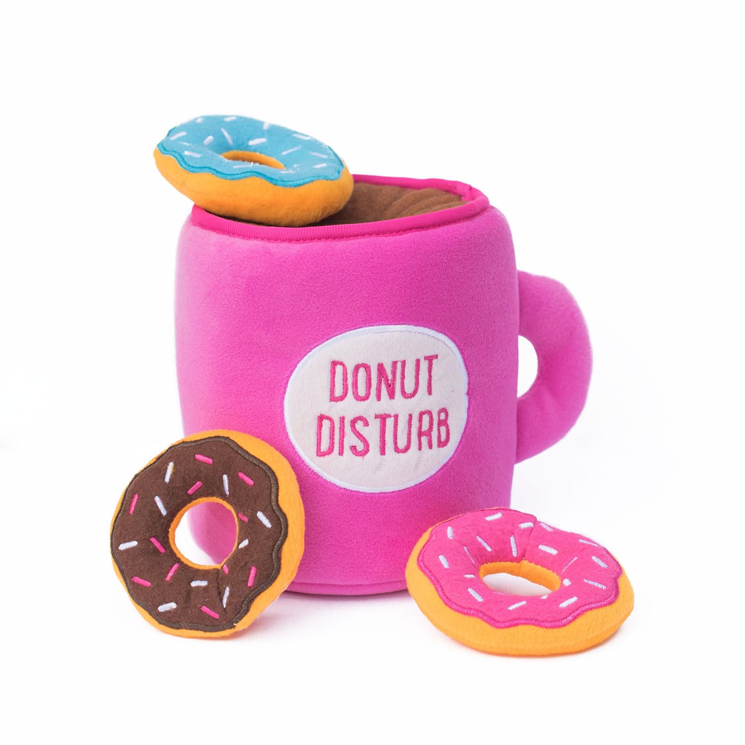 ZippyPaws Burrow, Food Buddies Coffee & Donutz - Interactive Dog Toys for Boredom - Hide and Seek Dog Toys, Colorful Squeaky Dog