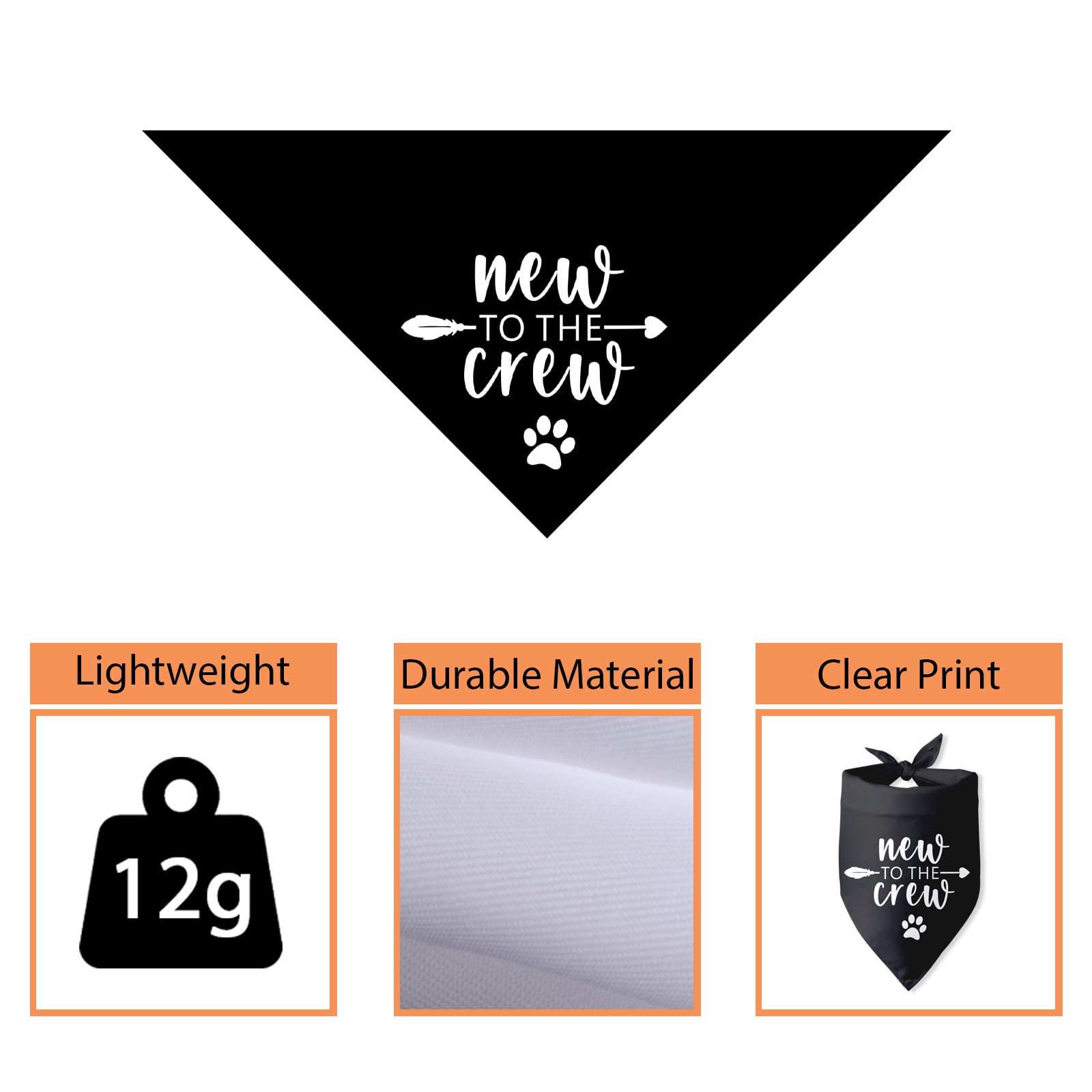 New to The Crew Dog Bandana New Puppy Announcement Gift for New Owners New Puppy Gift New Dog Announcement Photo Props Accessori