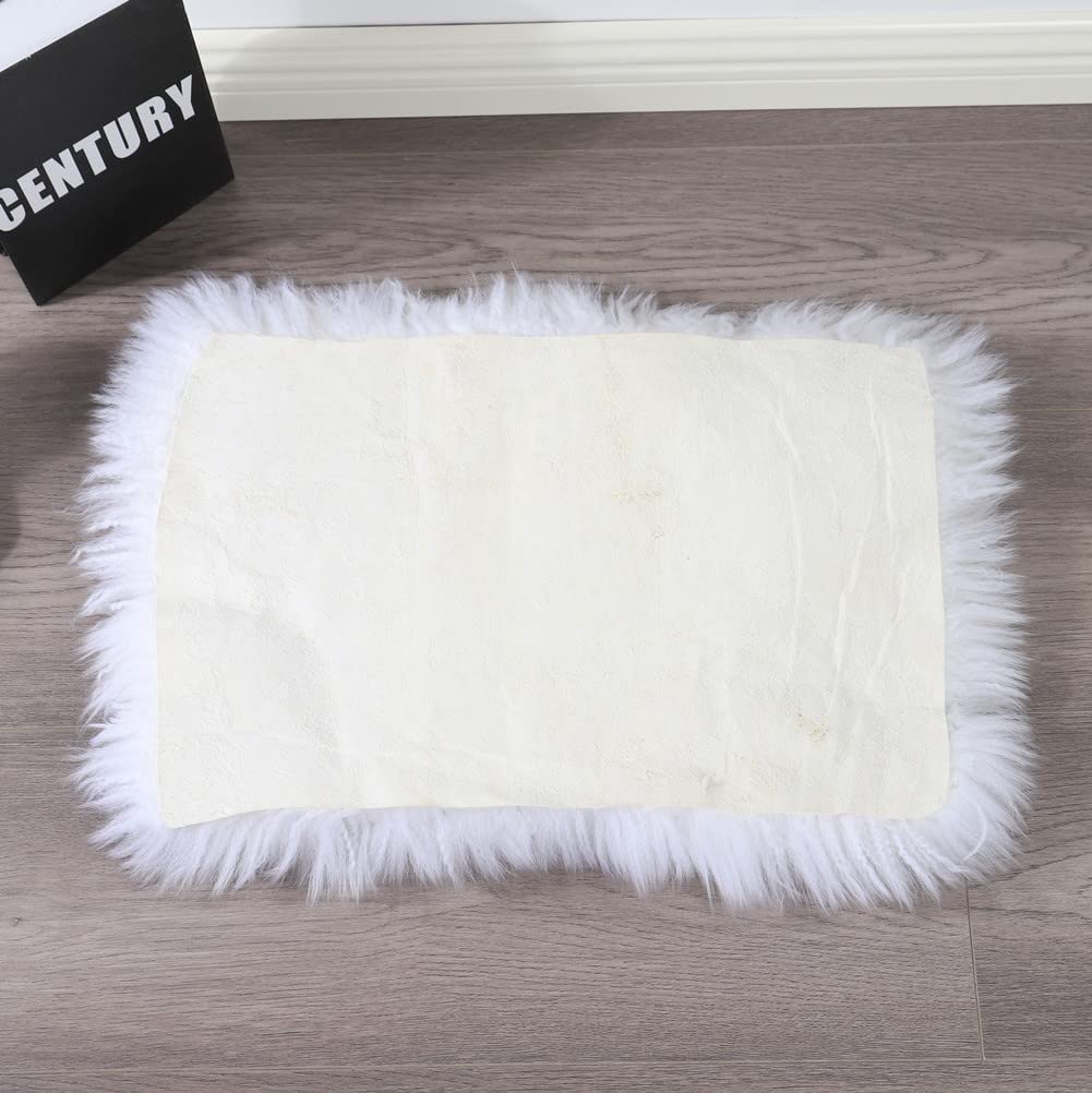 Asuprui Sheepskin Pet Bed Mat 100% Sheepskin Deluxe Dog Crate Pad Ultra Soft Durable Self Warming Kennel Mattress For Dogs And Cats (White With Black Tip)