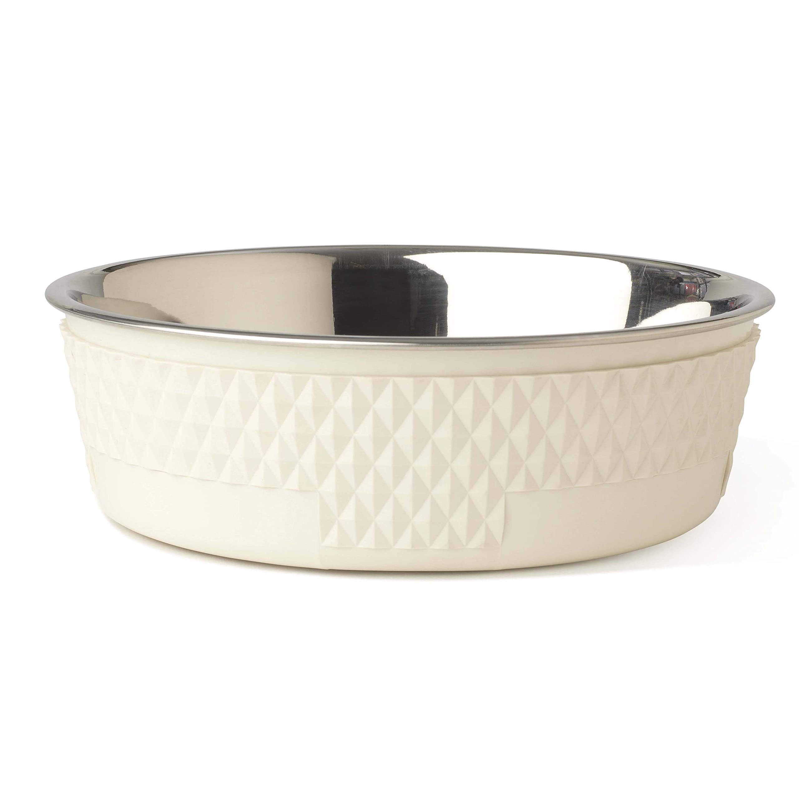 PetRageous 16011 Kona Stainless Steel Non-Slip Dishwasher Safe Dog Bowl 6.5-Cup 8.5-Inch Diameter 2.75-Inch Tall for Large and E
