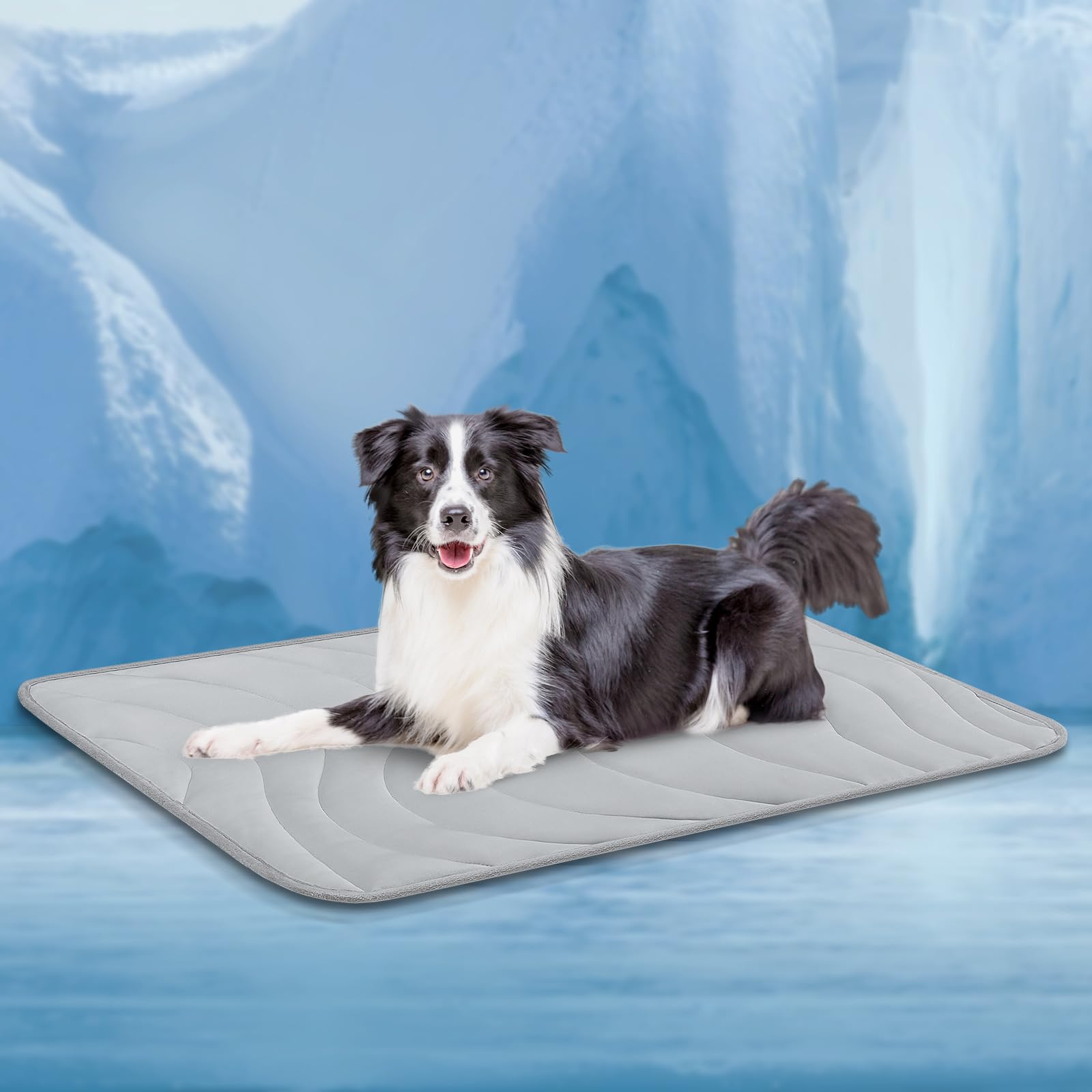Cozyide Dog Cooling Mat, Medium Cooling Mat For Dogs, Reversible Pad For Dog, 36'' L X 23'' W,Light Grey