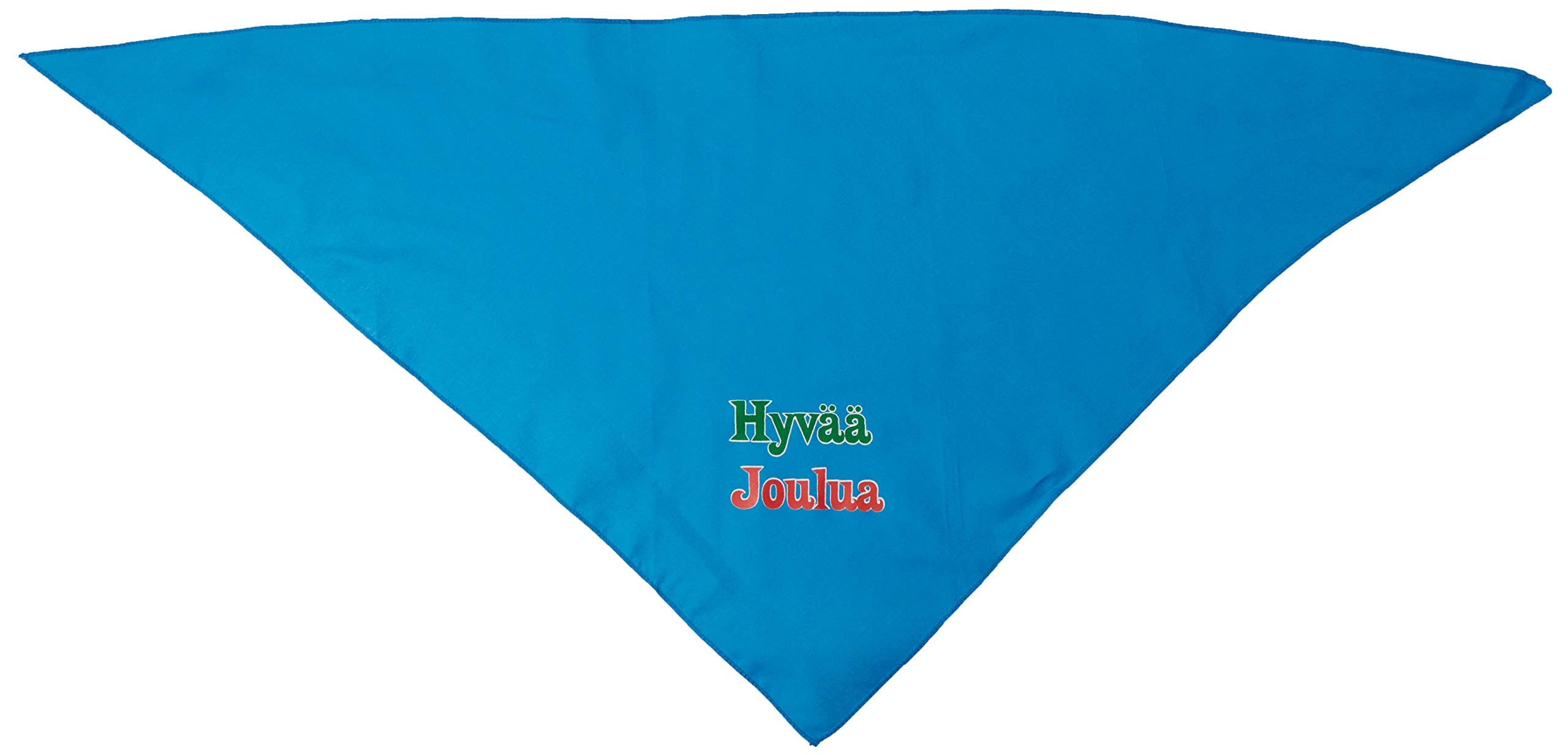 Christmas Pet and Dog Bandana Screen Printed, &quot;Hyvää Joulua&quot; Turquoise Large