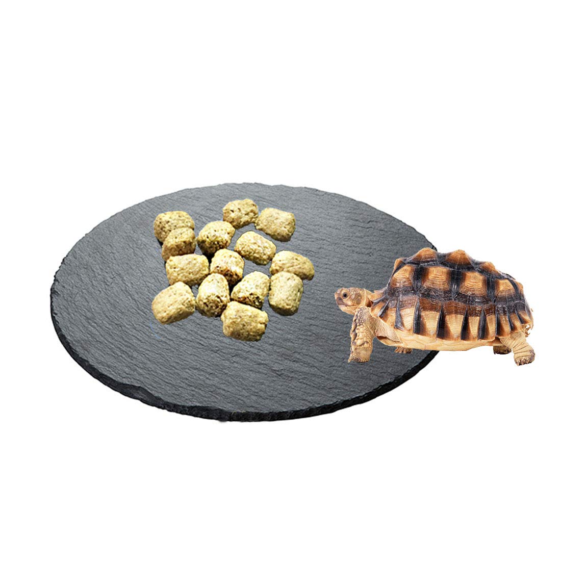 Tfwadmx Reptile Basking Platform,Tortoise Rock Slate Plate Feeding Platform Food Bowl Dish Turtle Bathing Rock Resting Terrace f
