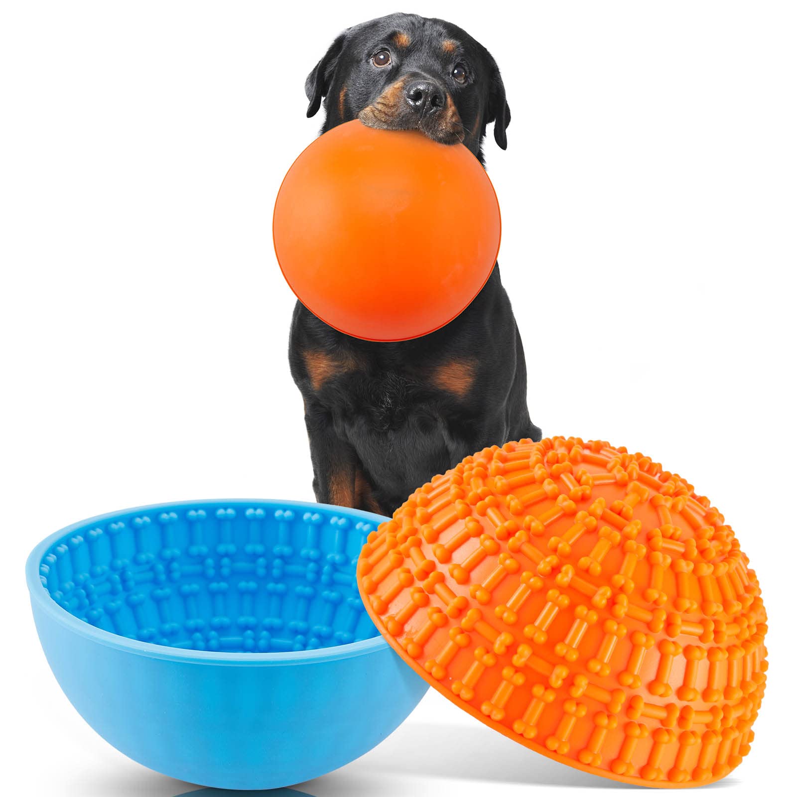 Patelai 2 Pcs Dog Enrichment Lick Bowls Silicone Freeze Bowls Interactive Cat Licking Mats Slow Feeders for Pet Oral Health Bore