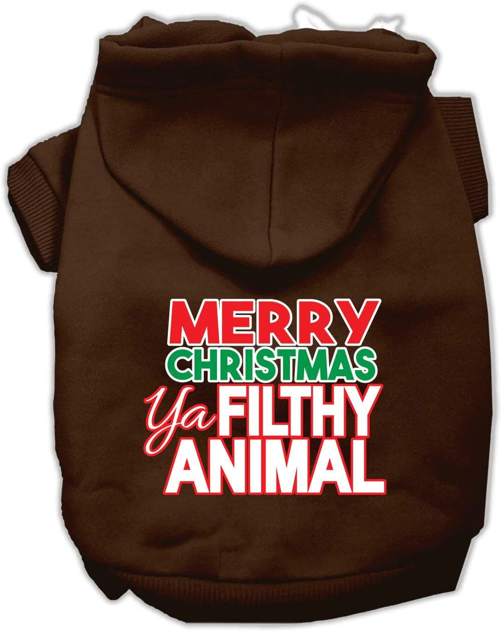 Mirage Pet Products 62-148 Smbr Ya Filthy Animal Screen Print Brown Pet Hoodie, Small