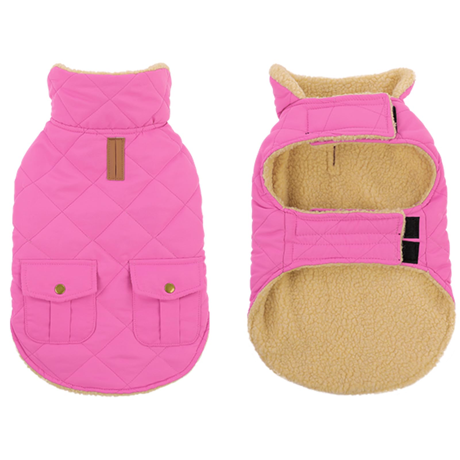 Warm Extra-Large Dog Coat, Pink Xl Windproof Cold Weather Snow Jacket For Golden Retriever, Labrador Retriever, Husky