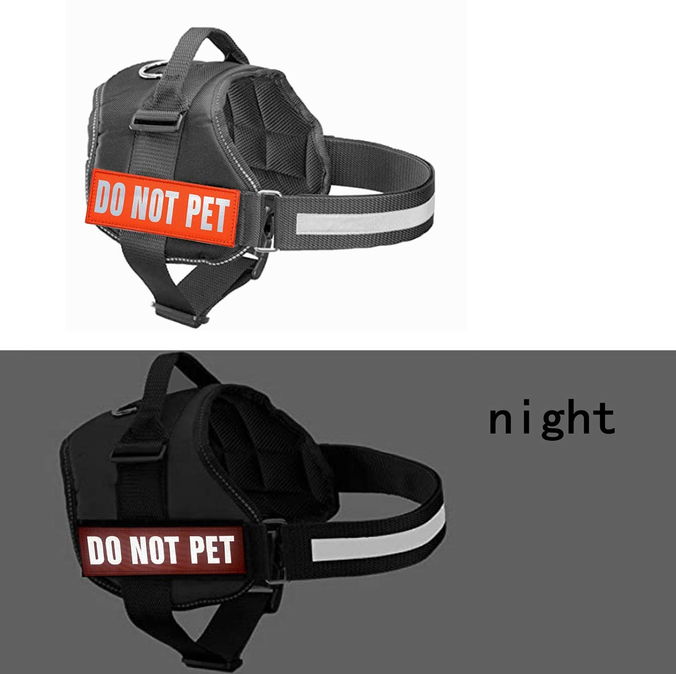 JUJUPUPS Orange Reflective Dog Patches 2 Pack Service Dog,in Training,DO NOT PET,Patches with Hook and Loop for Vests and Harnes