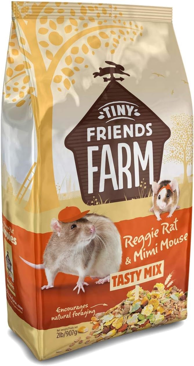 Supreme Petfoods 2-Pack of Tiny Friends Farm Reggie Rat and Mimi Mouse Tasty Mix, 2 Pounds Each