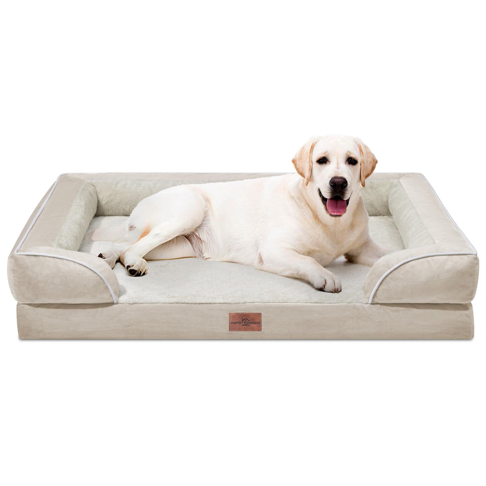 Comfort Expression Orthopedic Jumbo Dog Bed, Extra Large Dog Beds Jumbo Breed, Waterproof Dog Bed, Pv Washable Dog Sofa Bed With