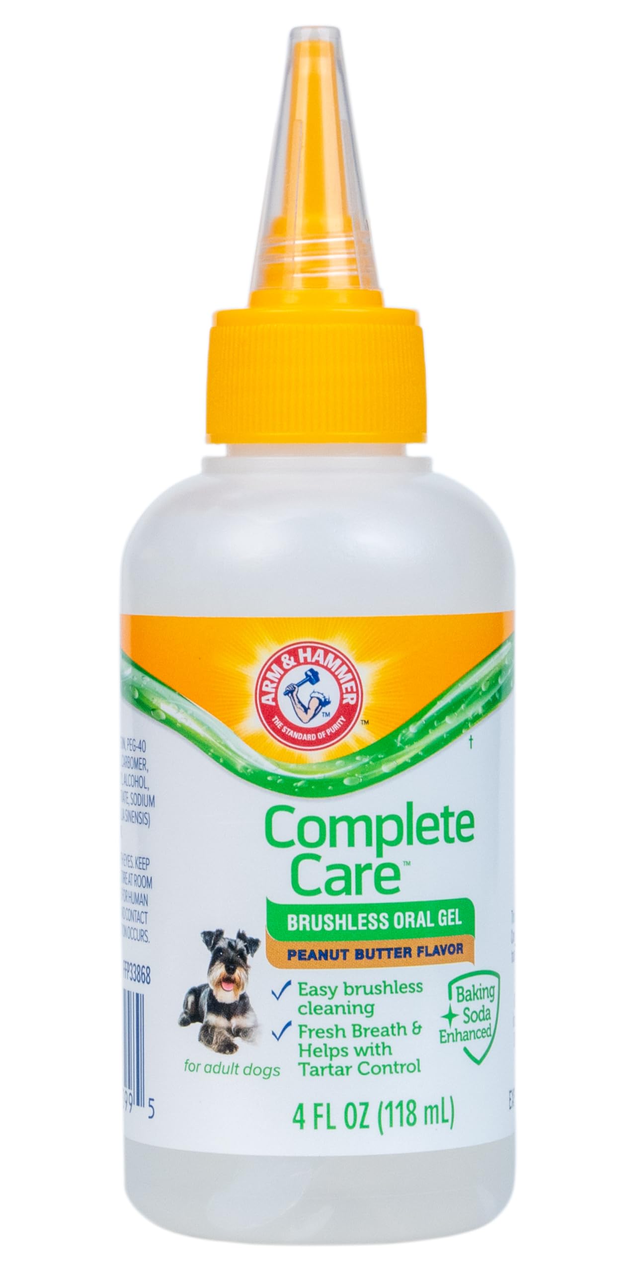 Arm & Hammer Complete Care Brushless Oral Gel for Dogs, No-Brush Toothpaste Formula, Fresh Breath, Tartar Control - Baking Soda 