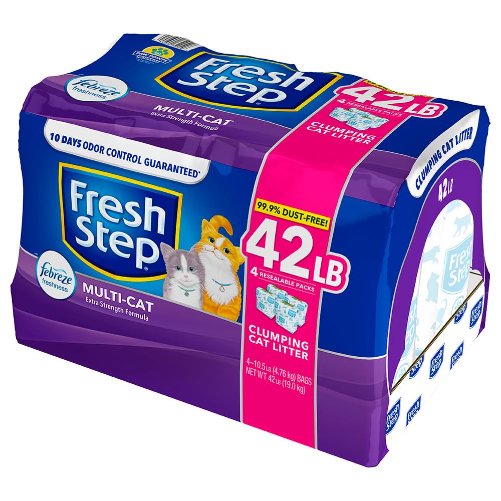 Fresh Step Multi-Cat Extra Strength Scented Clumping Cat Litter With The Power Of Febreze, 42 Lbs., .33 Cf1