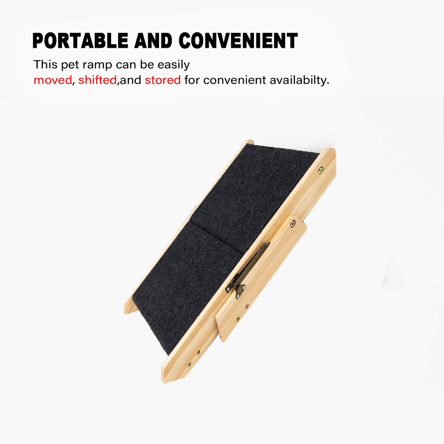 Mewang Wood Pet Stairs/Pet Steps - Foldable 3?evels?og Stairs &?amp?erfect For Beds And Cars - Portable?og/Cat Ladder Up To 110 Pounds