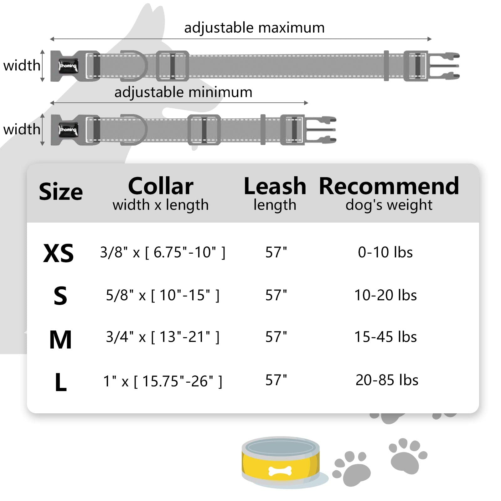 Ihoming Dog Collar And Leash Set For Daily Outdoor Walking Running Training, Bee Design For Medium Boys Girls Dogs Cats Pets, M-Up To 45Lbs