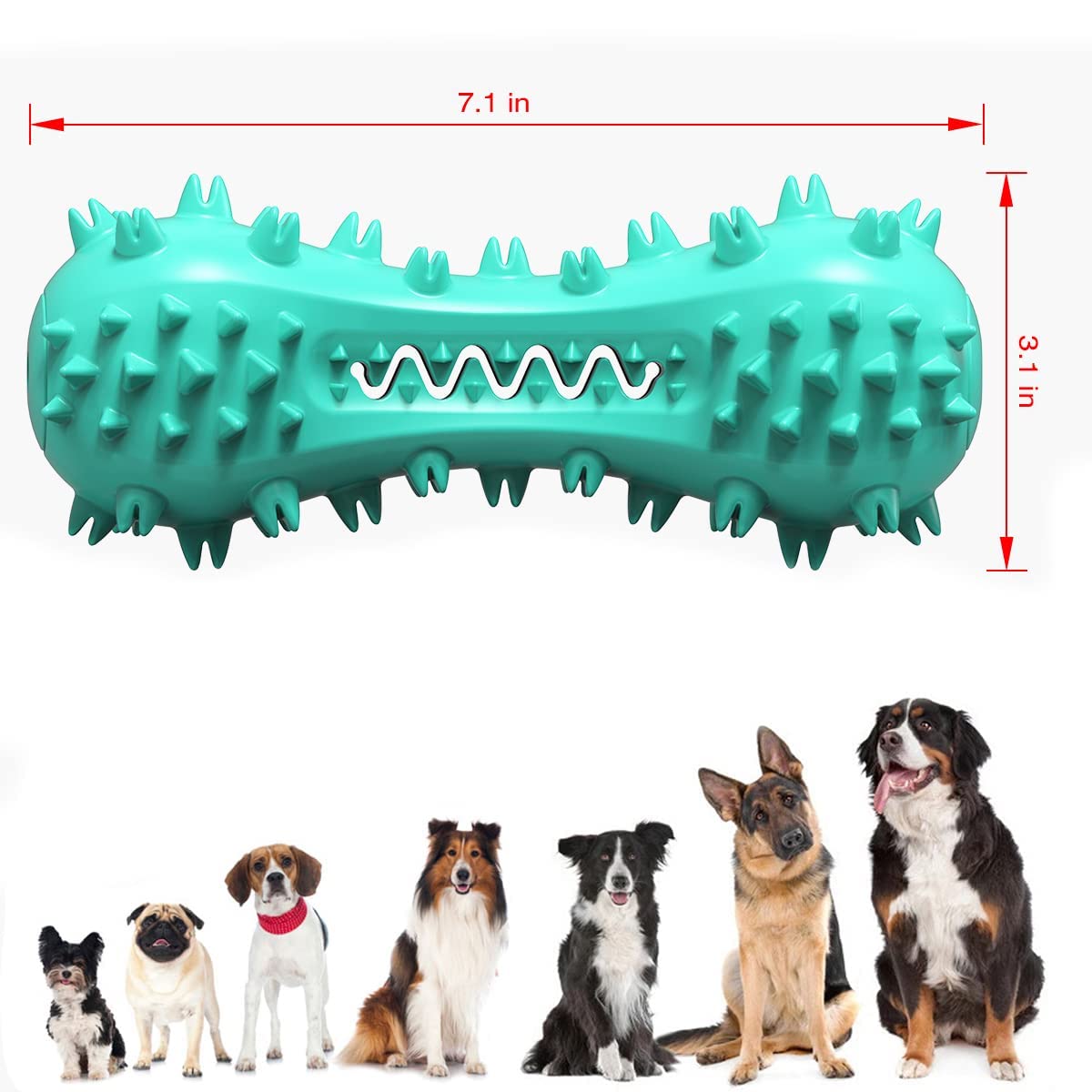 Carllg Puppy Teething Chew Toys, Dog Toys For Aggressive Chewers, Indestructible Tough Durable Dog Toothbrush Toys, Squeaky Inte