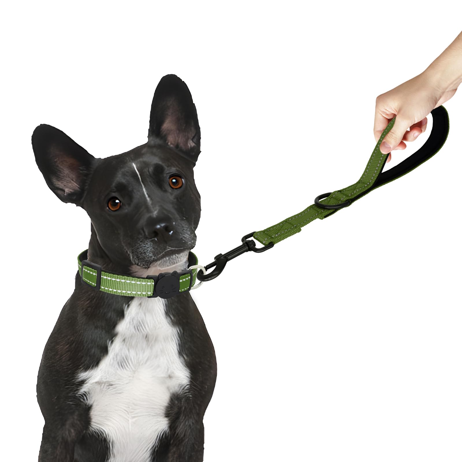 Giecooh Short Dog Leash, Reflective Traffic Leash With Padded Handle, 2 Ft Nylon Training Leashes For Small Meidum Large Dogs, G