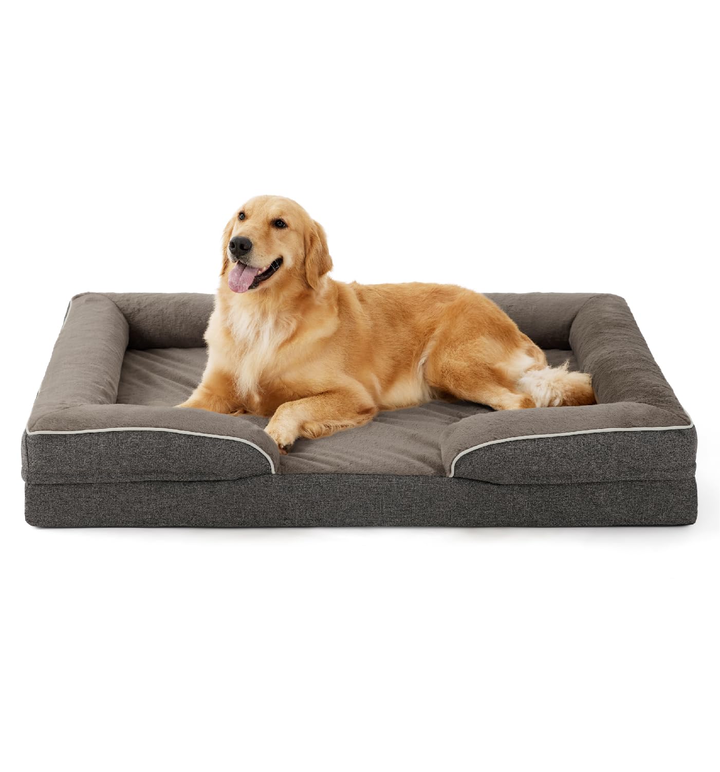 Made4Pets Orthopedic Dog Bed for Extra Large Dogs, Supportive Foam XL Pet Bed Sofa with Washable Removable Cover, Waterproof Lar