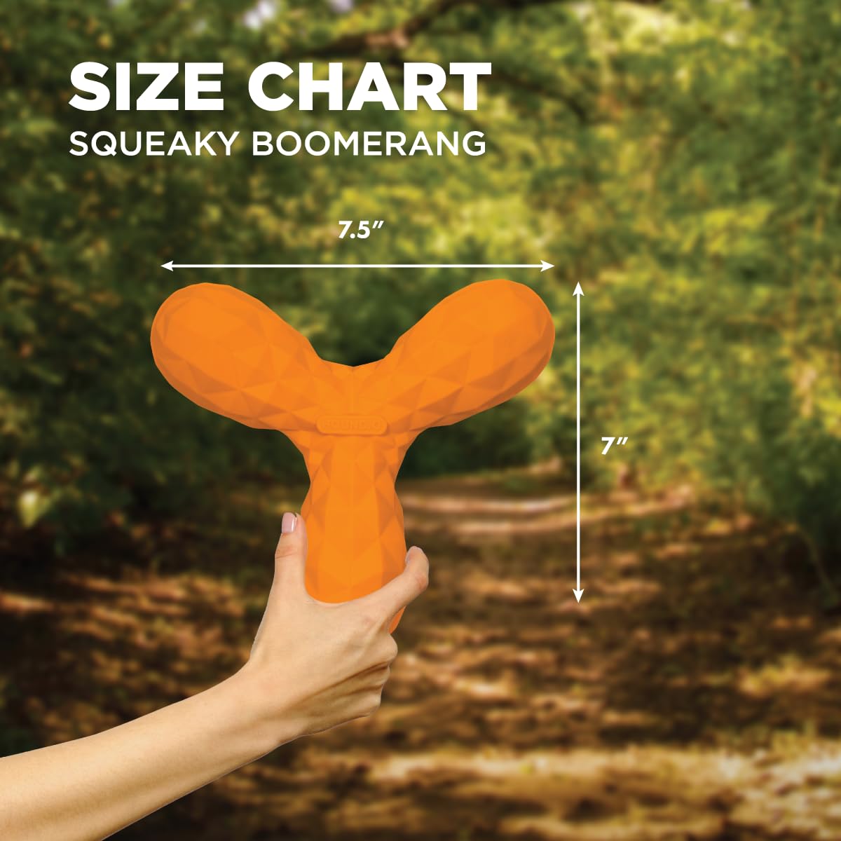 Hound2O Dog Toys - Squeaky Boomerang, Orange - Tough, Engaging, & Interactive For All Breeds- Chew, Chase, & Fetch - Durable Non