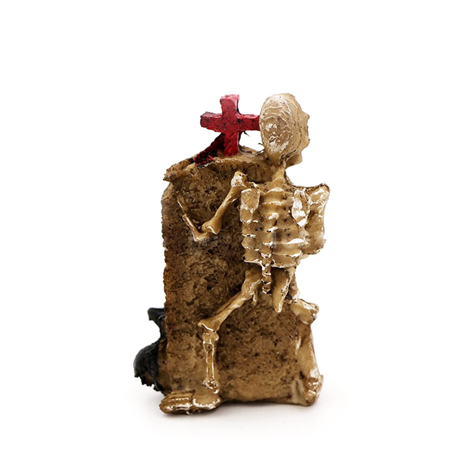 Kocris Casa Skull Aquarium Betta Fish Tank Gravestone Death Halloween Decorations Statues Figurine Sculpture Reptile Turtle Liza
