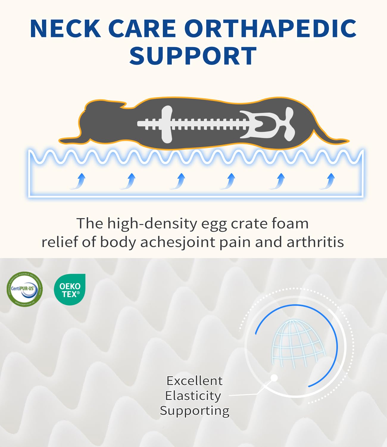 Made4Pet Dog Bed Orthopedic Dog Sofa For Extra Large Dogs, Supportive Foam Pet Cushions Bed With Washable Removable Cover, Egg-C