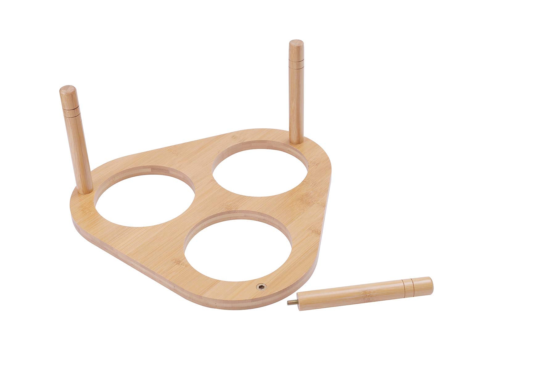 Miss Meow Raised Cat Bowls With Stand Feeder, Elevated Bamboo Stand With 3 Ceramics Bowls, Anti Slip And Removable Feet. (Ceramic Bowls)