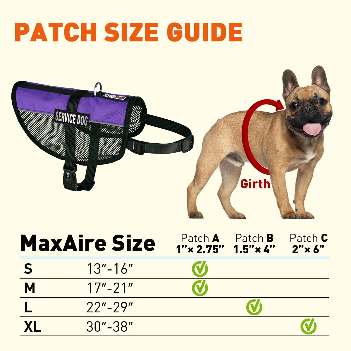Dogline Service Dog Vest, 22 By 29-Inch, Purple