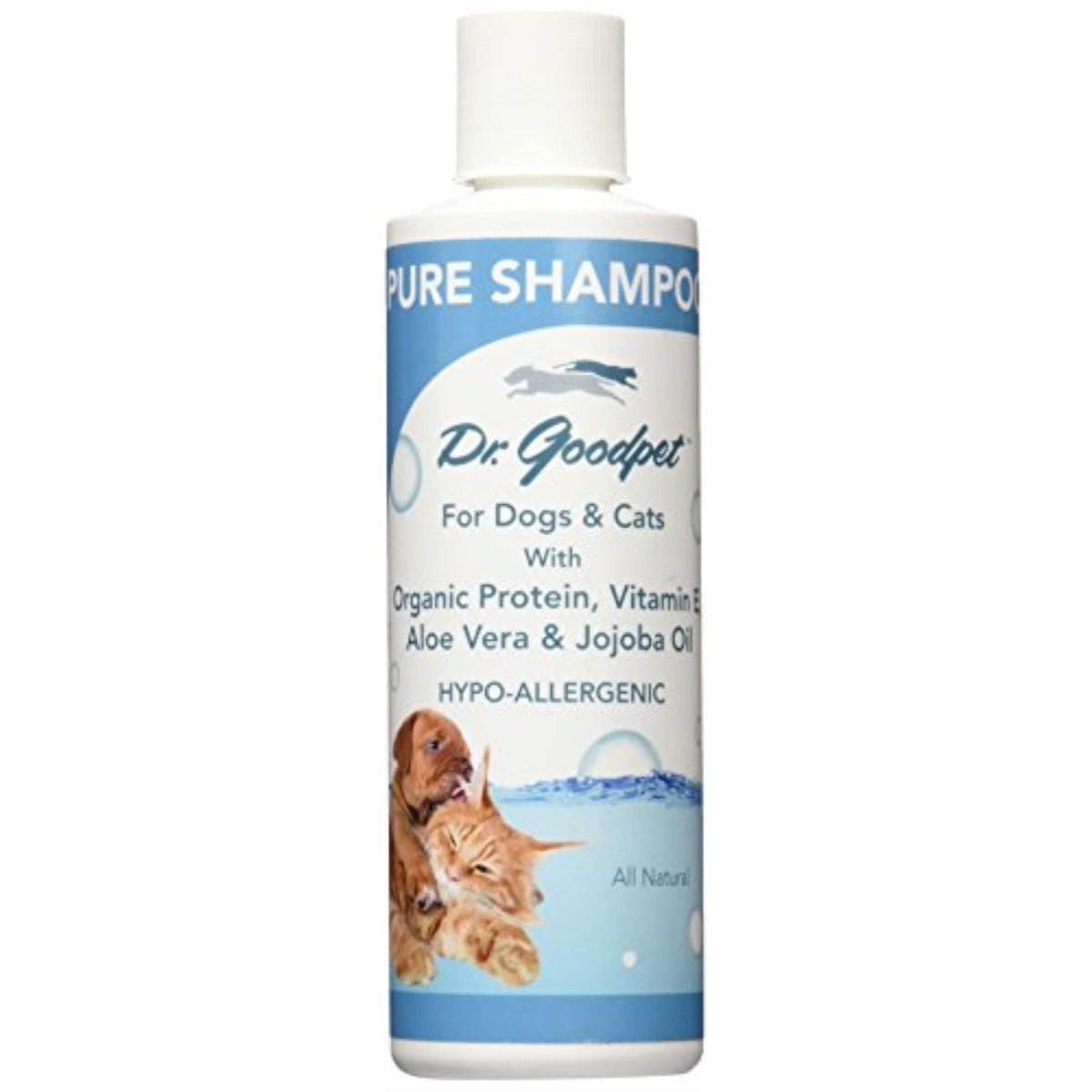 Dr. Goodpet Pure Shampoo - All Natural Hypo-Allergenic Ingredients: Jojoba, Aloe, Coconut And Vitamin E - 8 Oz.