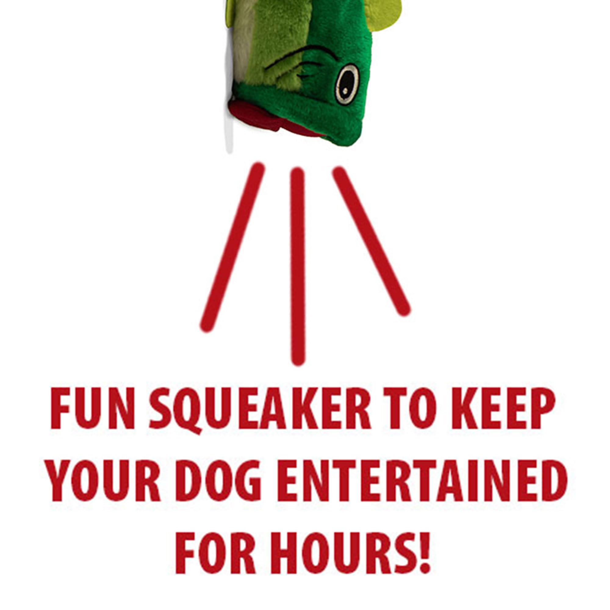 Jeffers Pet Plush Dog Toy With Squeaker, Big Mouth Fish 9' - Soft Crinkle Fabric, Safe & Durable, Healthy Fun For Small & Mediu