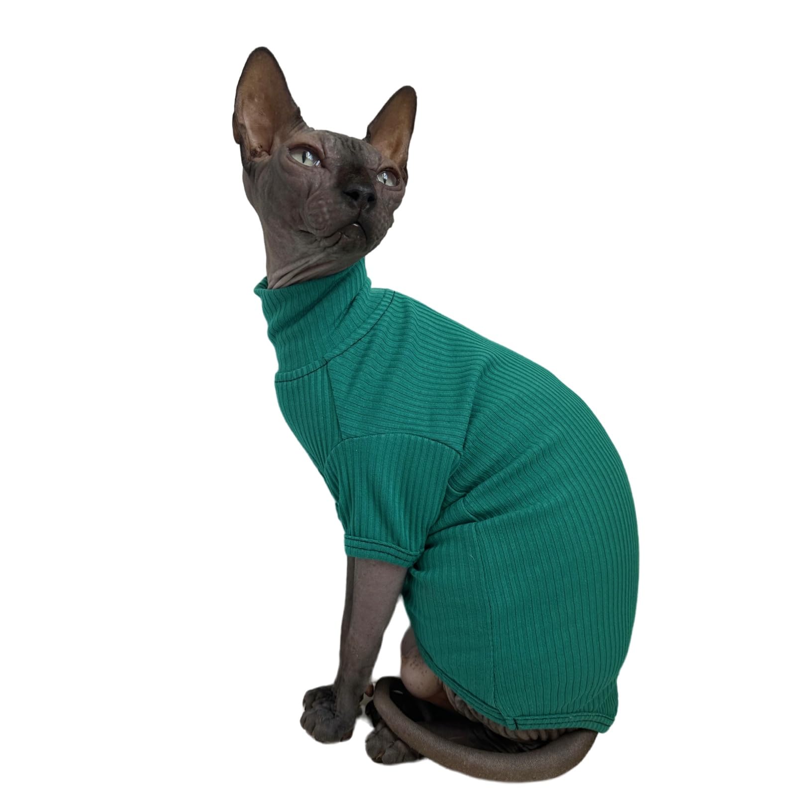 Sphynx Hairless Cats Shirt Breathable Cat Turtleneck Sweater Pullover Kitten T-Shirts With Sleeves Cat Pajamas Jumpsuit For Sphy