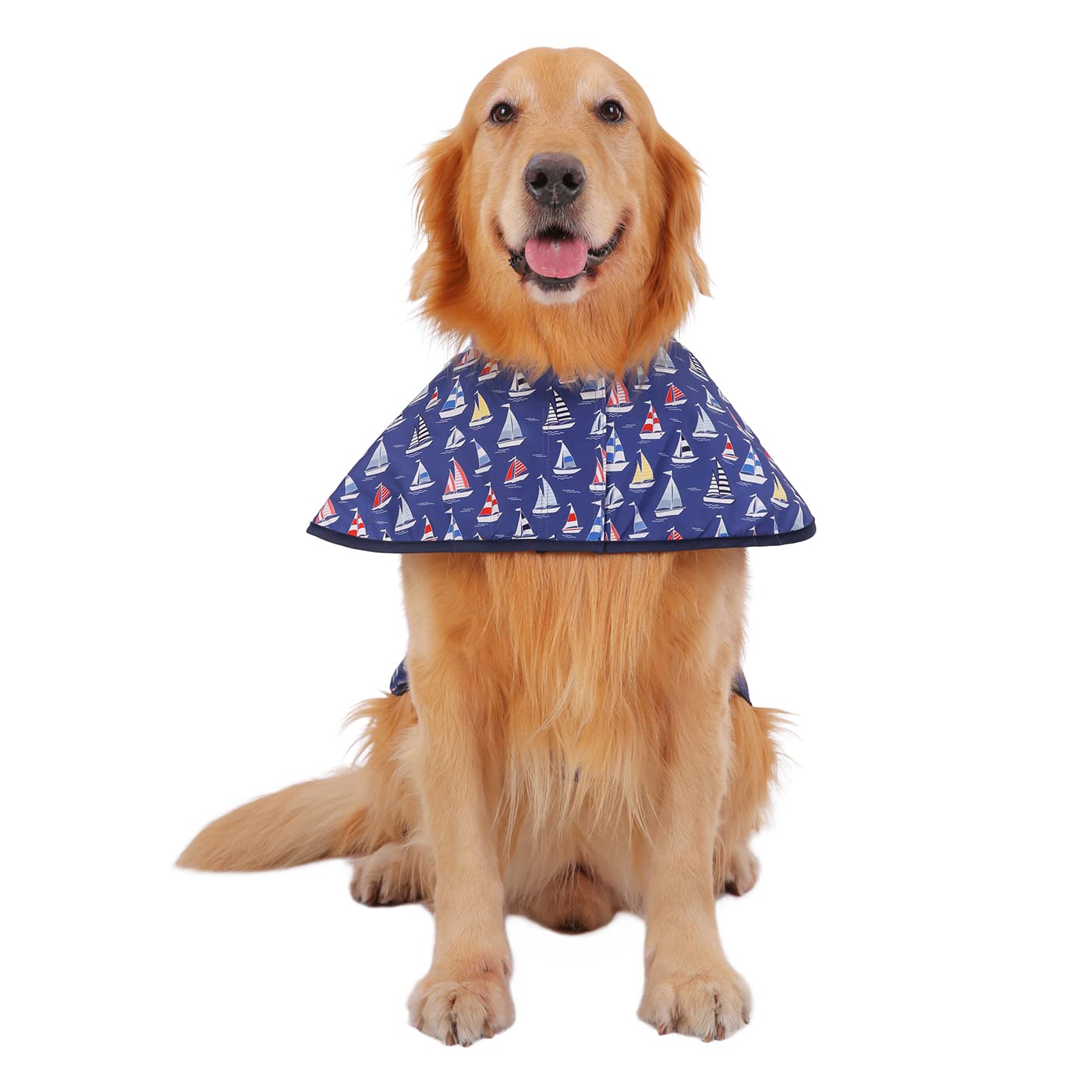 Hde Dog Raincoat Hooded Slicker Poncho For Small To X-Large Dogs And Puppies Nautical Boats - Xl