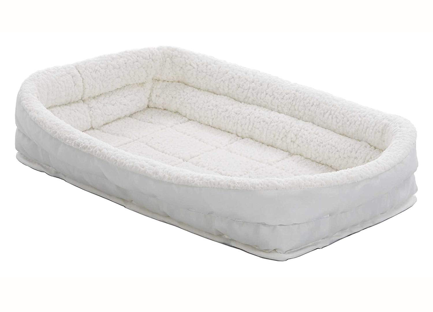Midwest Homes For Pets Double Bolster Bed, 42'', , White Fleece (40342-Fs)