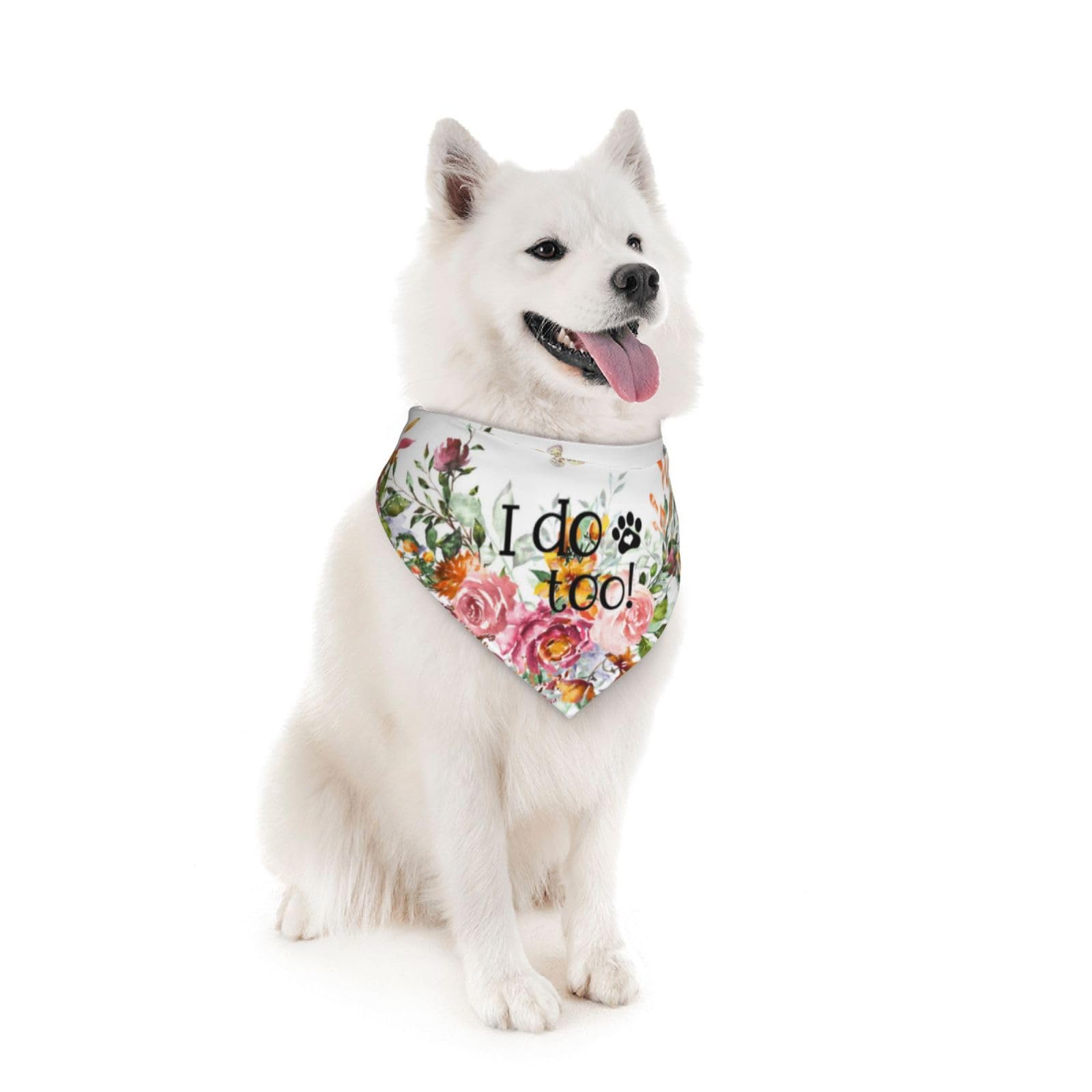 Funny White Wreath Wedding Dog Bandana Scarf Triangle Bibs Pet Accessories Cat Kerchief