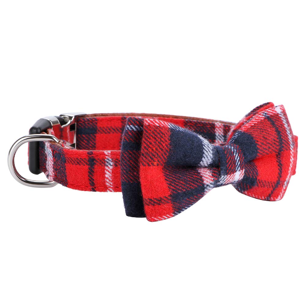 Faleela Soft &Comfy Bowtie Dog Collar,Detachable And Adjustable Bow Tie Collar,For Small Medium Large Pet (L, Red)