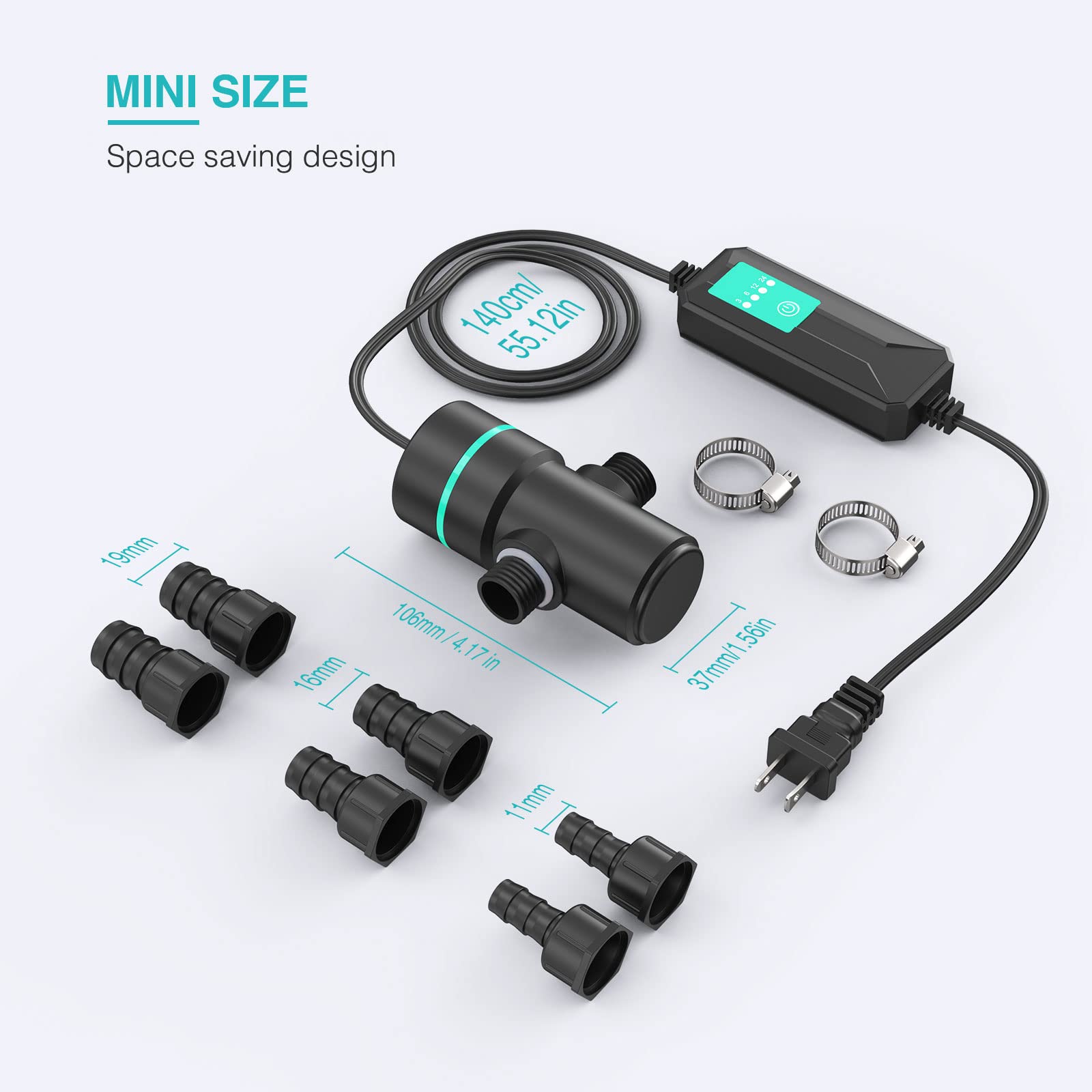 Silicar Light For Aquarium, Mini 5W Water Clean For Aquarium Filter With Timing Function, Built-In Bulb Fish Tank Clean Light-Black