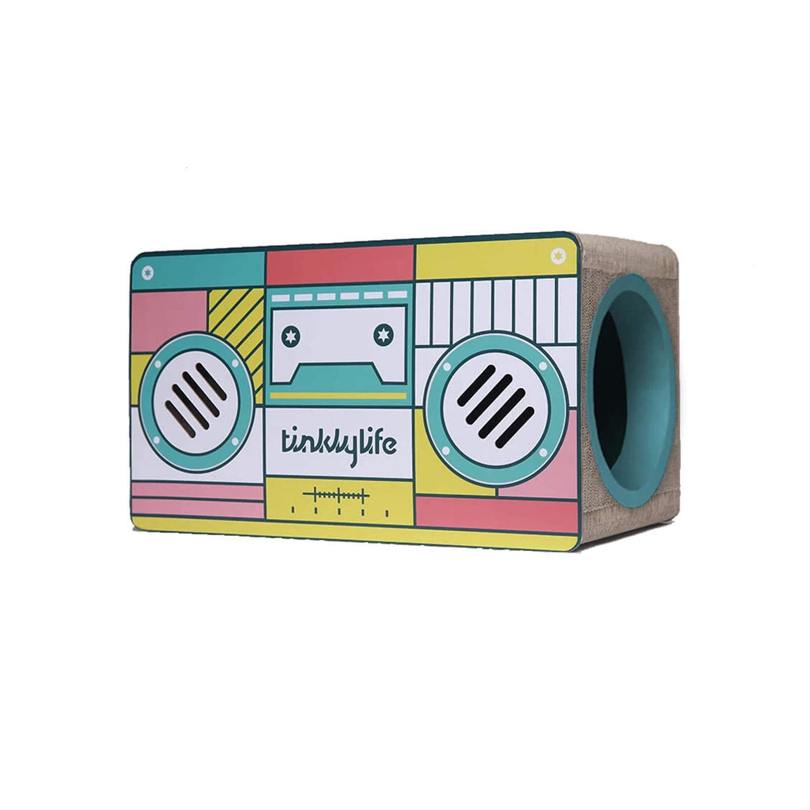 Fluffydream Cat Scratcher Cardboard, Rectangle Shape Stereo Pattern Cat Scratching House Bed, Green Colour