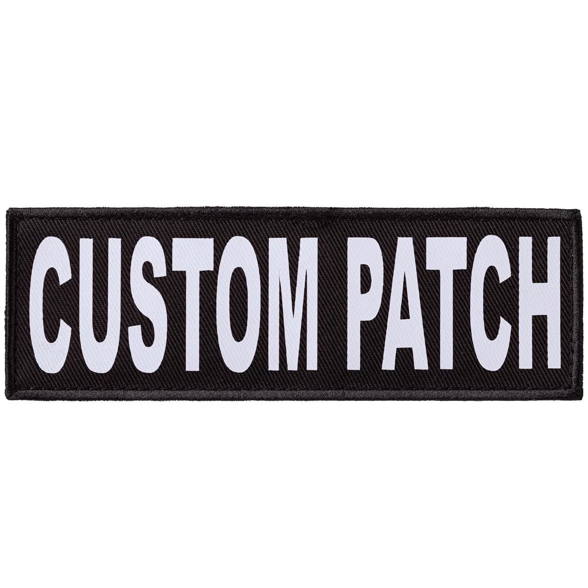 Dogline Custom Bright White Text Patch For Vest Harness Or Collar Customizable Text Personalized Patches With Hook Backing Name 