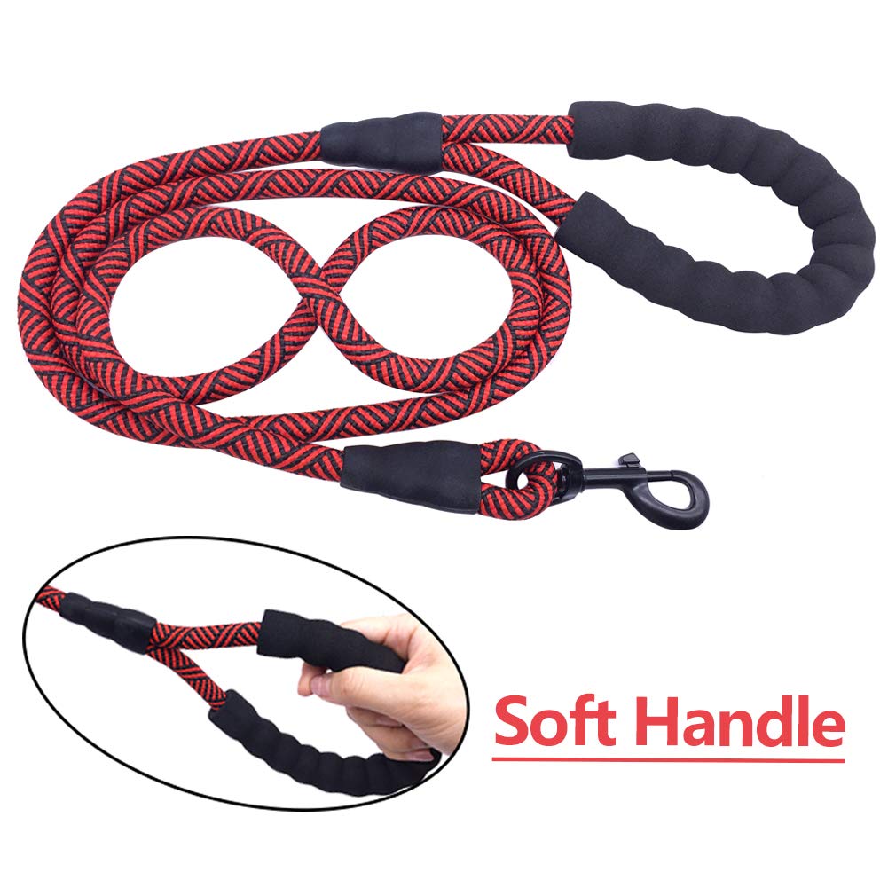 Maypaw Heavy Duty Rope Dog Leash, 345678101215 Ft Nylon Pet Leash, Soft Padded Handle Thick Lead Leash For Large Medium Dogs Sma