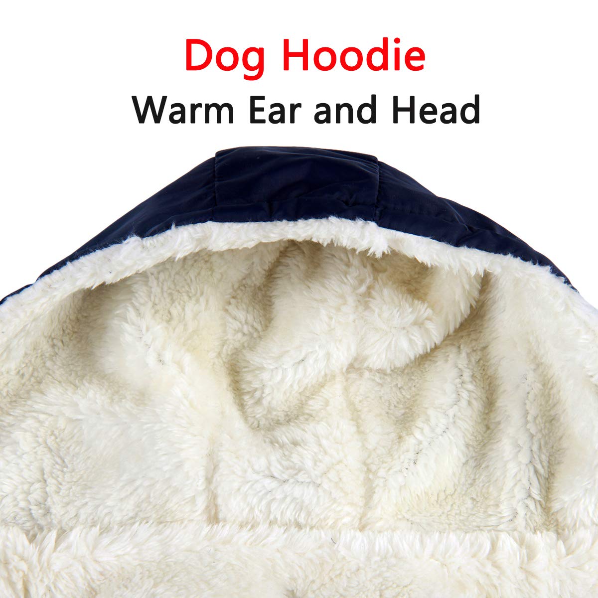 Vecomfy Fleece Lining Extra Warm Dog Hoodie In Winter For Small Dogs Jacket Puppy Coats With Hooded,Blue M