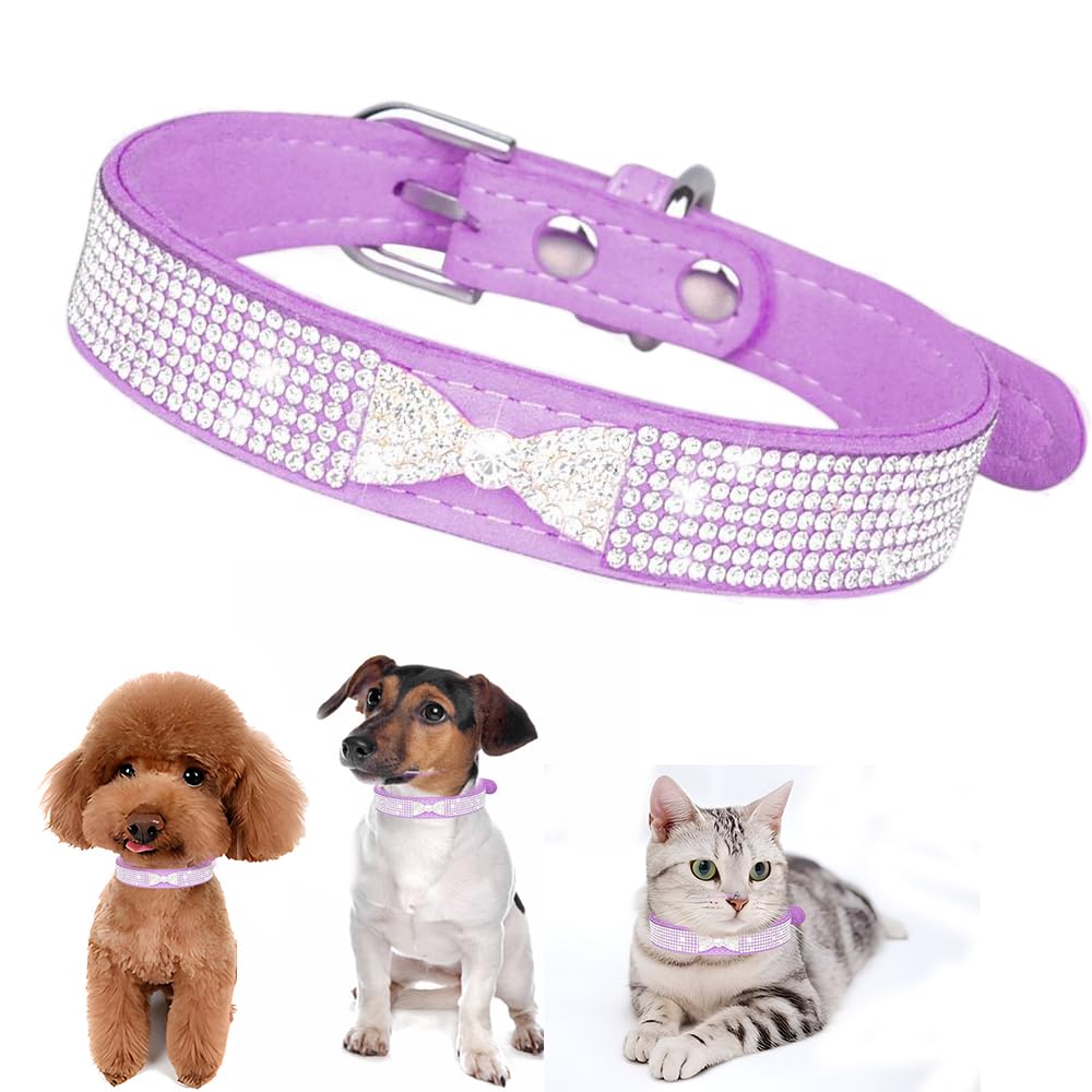 Bling Dog Collars For Small Dogs, Rhinestone Pet Collars, Pink Diamond Puppy Collar For Xxs Xs Small Medium Large Female Dogs Gi