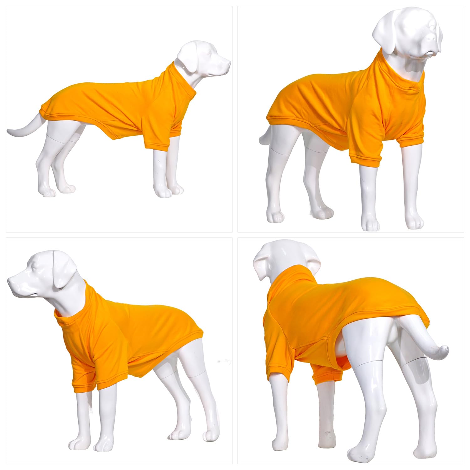 Lovelonglong Dog Pullover Sweatshirt Autumn Winter Cold Weather Dog T-Shirts For Small Medium Large Size Dogs Husky Clothes Orange Xxl