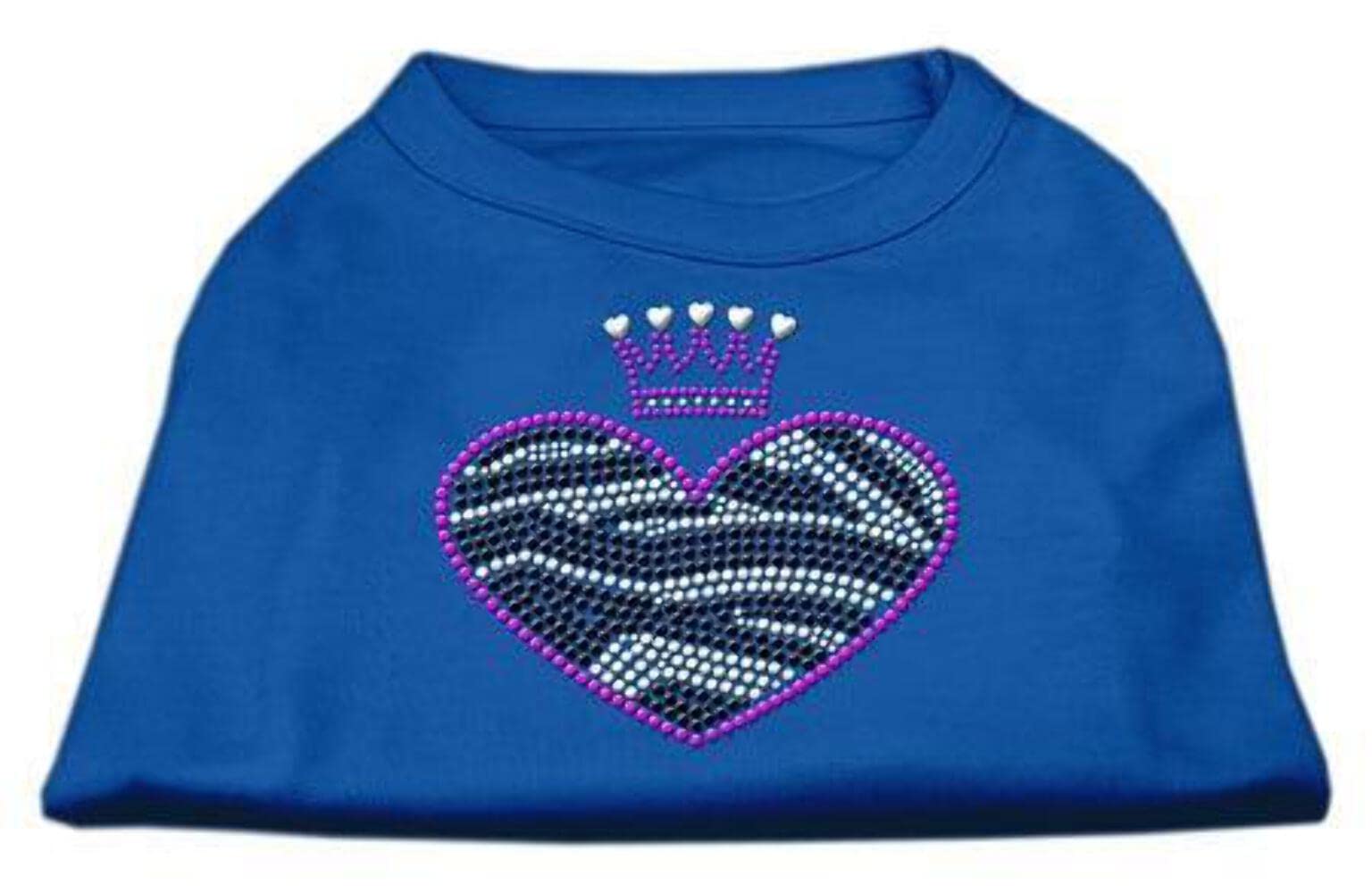 Mirage Pet Products Zebra Heart Rhinestone Dog Shirt, Large, Grey